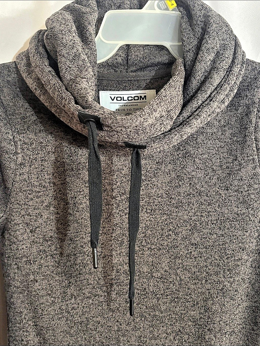 Volcom Women’s Tower Cowl Neck Pullover Fleece Hoodie Grey Small NWOT - Picture 6 of 14